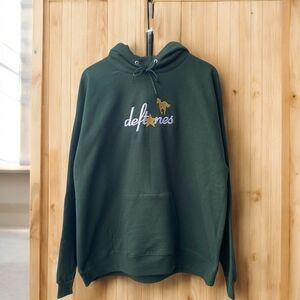 Vintage Forest Green Embroidered Deftones Hoodie